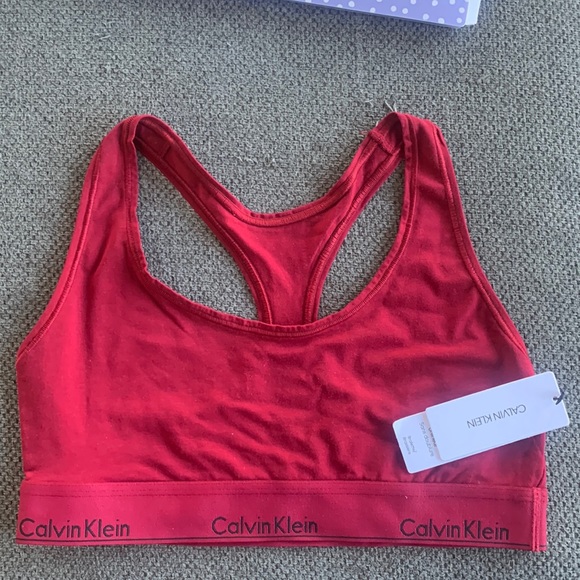 Calvin Klein Other - NWT womens Calvin Klein LARGE unlined racer back bralette red